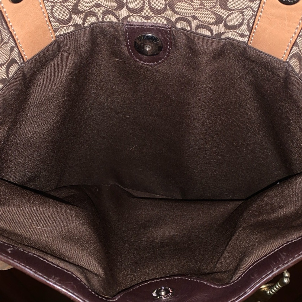 Coach Tan Double Strap Multi Pocket Tote Purse - Picture 8 of 15